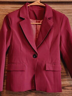 Girls Solid Color Lapel Suit Coat Button Down Long Seelve Blazer Jacket